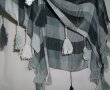 Кариран памучен шал с пискюли / за всички сезони!