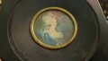 Антична миниатюра рисувана върху слонова кост френската кралица Мария Антоанета, снимка 2