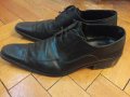 Мъжки кожени обувки черни с връзки № 42, снимка 1 - Ежедневни обувки - 20335333