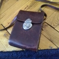 Чанта за през рамо естествена кожа 170х105 х70мм-за мобилен и друго, снимка 2 - Чанти - 25586190