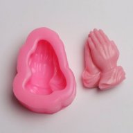 3D ръце молитва пляскане силиконов молд за украса декор торта фондан шоколад сапун гипс, снимка 1 - Форми - 18565305