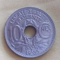 Редка стара френска монета 10 сантима 1935 г., снимка 5 - Нумизматика и бонистика - 15365504