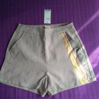 НАЛИЧНИ Сиви къси велурени панталонки размер С от Англия, снимка 2 - Панталони - 23226527