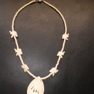 Колие от камилска кост със слончета, снимка 1 - Колиета, медальони, синджири - 18538547