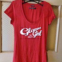 Дам.тениска-"BLENDY"-slim fit-/памук/-червена. Закупена от Италия., снимка 1 - Тениски - 21963268
