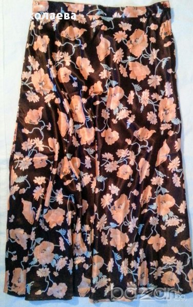 Дълга цветна пола от сатен., снимка 1