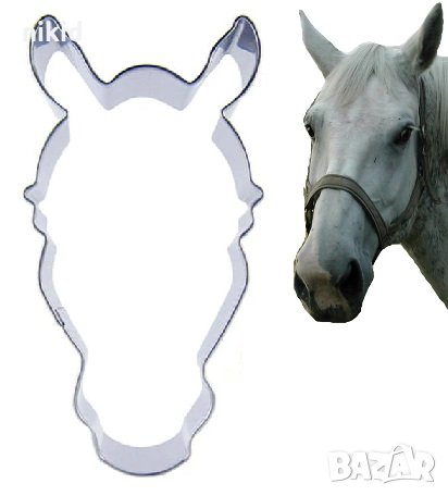 Голяма глава кон метална форма резец фондан сладки тесто украса декор , снимка 1