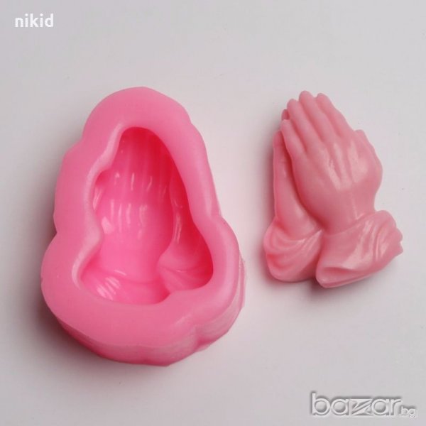 3D ръце молитва пляскане силиконов молд за украса декор торта фондан шоколад сапун гипс, снимка 1