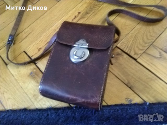 Чанта за през рамо естествена кожа 170х105 х70мм-за мобилен и друго, снимка 2 - Чанти - 25586190