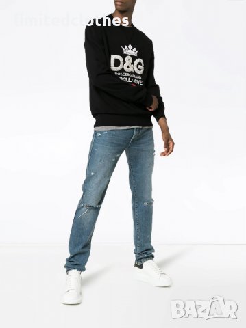 D&G Dolce and Gabbana Royal Love Swarovski Мъжка Блуза тип Пуловер size 46 (S), снимка 5 - Блузи - 23277878