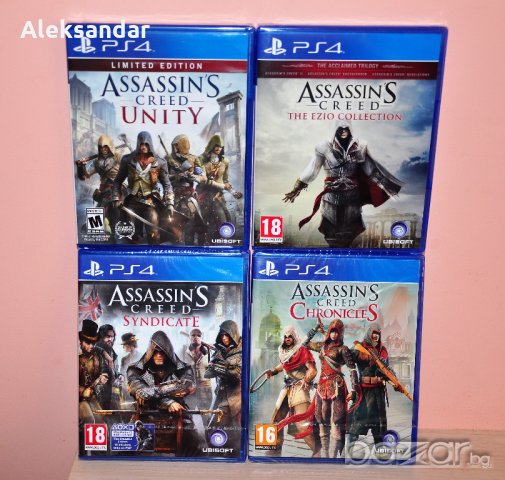 Нови ps4 Assassins Creed Unity Syndicate Ezio Collection Chroniclesпс4, снимка 1 - PlayStation конзоли - 19798293