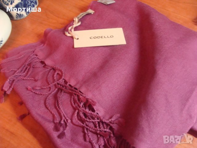   Нов шал CODELLO коприна и вълна, снимка 4 - Шалове - 23598812