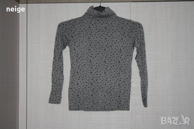 Нов дънков гащеризон слим Н&М с блузка (6-8 г), снимка 4 - Детски Блузи и туники - 22393901