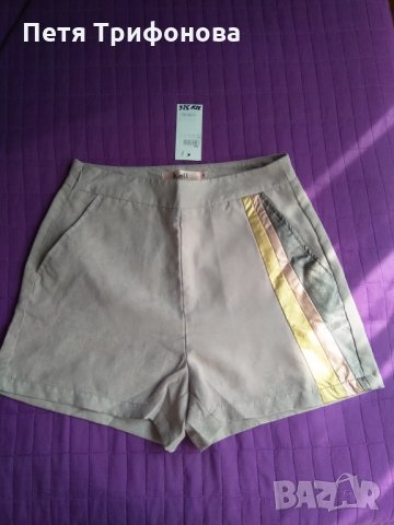 НАЛИЧНИ Сиви къси велурени панталонки размер С от Англия, снимка 2 - Панталони - 23226527
