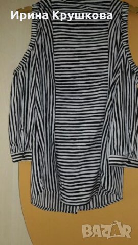 Риза с дълъг ръкав, но с голи рамене. Много интересен модел, снимка 2 - Ризи - 25198686