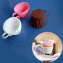 силиконова чашка чаша за поднасяне на десерт шоколада форма мъфин кексче силиконов молд, снимка 1 - Форми - 15582388