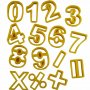 15 едри цифри числа символи пластмасови резци форми за бисквитки тесто фондан торта украса декорация, снимка 1 - Форми - 19647580