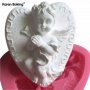  красиво ангелче ангел в сърце се моли силиконов молд декорация украса фондан торта мъфини и др, снимка 1