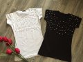 Дамски тениски с перли, снимка 1 - Тениски - 20589948