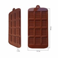 Парченца шоколадови блокчета плочка шоколад плоска силиконова форма молд украса декор торта фондан , снимка 4 - Форми - 17523699