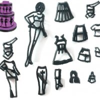 14 бр Жена дрехи облекло части пластмасови резци форми украса фондан торта декор, снимка 1 - Форми - 25037936