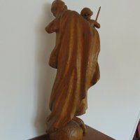 Голяма религиозна дървена статуя, снимка 4 - Колекции - 23915265
