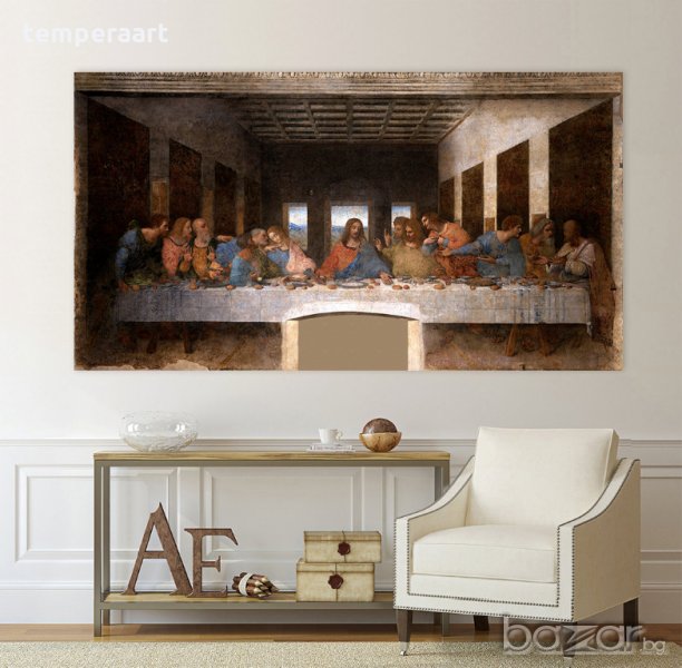 Картина- Тайната вечеря, Леонардо да Винчи, репродукция, канава, картинанно пано № 161, снимка 1