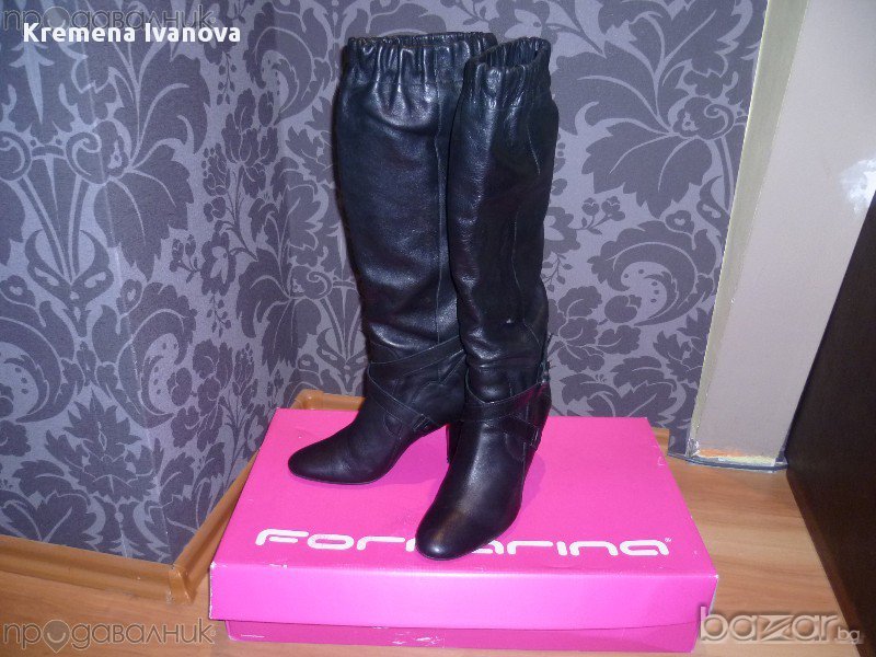 FORNARINA черни ботуши, ест. кожа изцяло, 39 номер, снимка 1