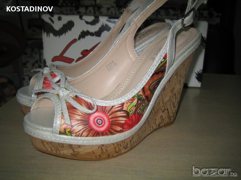 НАМАЛЕНИЕ-дамски сандали м 7556 цветя, снимка 1