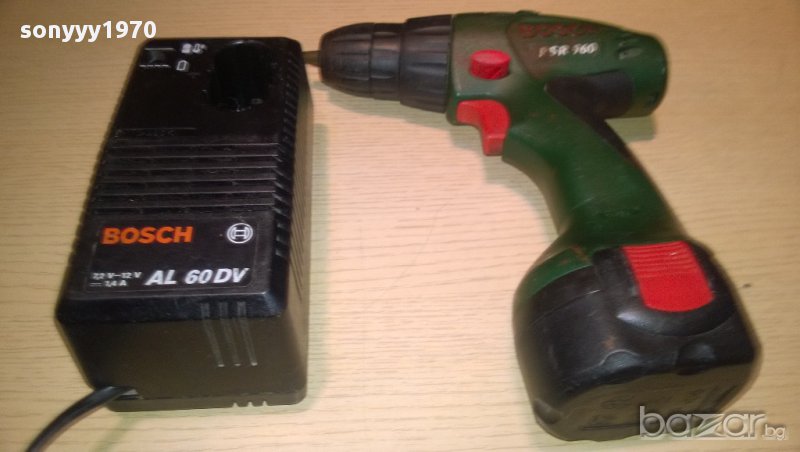 bosch 9.6v-винтоверт+зарядно+батерия-внос швеицария, снимка 1