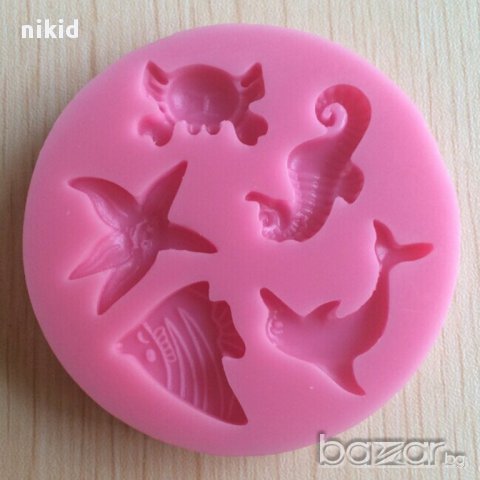 океан риба делфин водно конче рак морска звезда силиконов молд форма украса сладки фондан морси