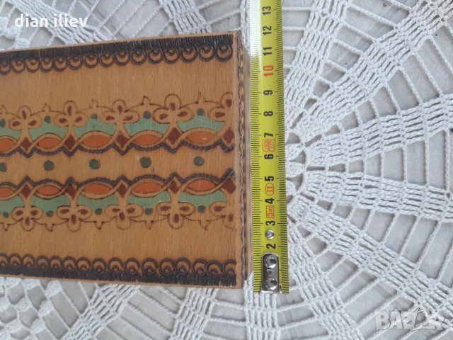 Стара дървена кутия-табакера, снимка 7 - Други ценни предмети - 24962455