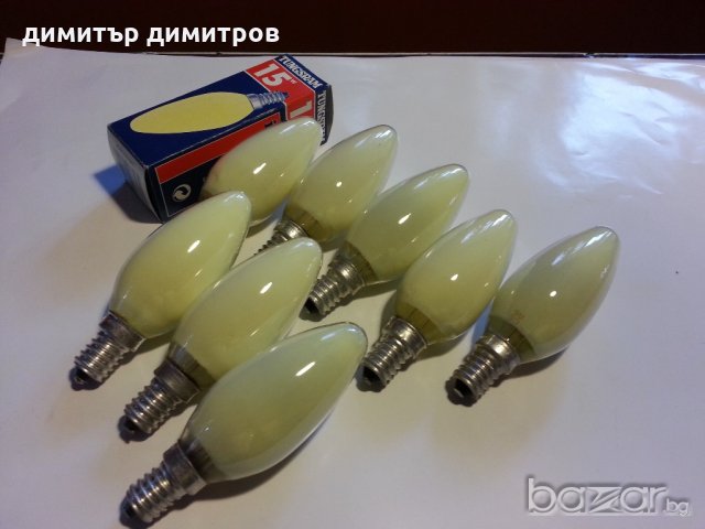 Цветни крушки жълти 15вата, снимка 1