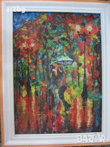 Автентична картина "Насаме", снимка 2 - Картини - 24706603