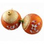 Комплект цветни коледни топки за окачване на елха, декорирани с брокат. 