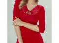 Червена дамска блуза с дантела марка Eldar , снимка 1 - Блузи с дълъг ръкав и пуловери - 22515544