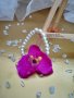 Сватбена бутониера за ръка гривна Орхидея перла, снимка 1 - Сватбени аксесоари - 21823517