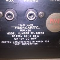 realistic mpa-20 solid state pa amplifier-внос швеицария, снимка 16 - Ресийвъри, усилватели, смесителни пултове - 19129150