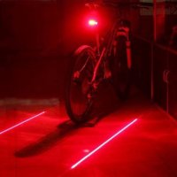 2 Лазерен +5 LED заден стоп за колело велосипед Предупреждение с Мигаща светлина на лампата за Безоп, снимка 14 - Аксесоари за велосипеди - 21954290