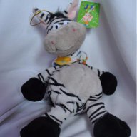 Детска плюшена играчка  зебра с шарено шалче-03