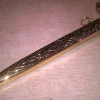 нож сабя-златна кама с ножница-метални-38х11см-внос швеицария, снимка 8 - Колекции - 23662044