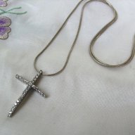 Сребърен кръст ръчна изработка, с циркони и синджир, снимка 6 - Колиета, медальони, синджири - 13722029