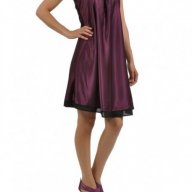 Сатенена рокля в лилаво М / Л, снимка 1 - Рокли - 15352220