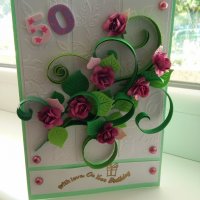  Квилинг картичка ръчна изработка, снимка 2 - Подаръци за жени - 24434180
