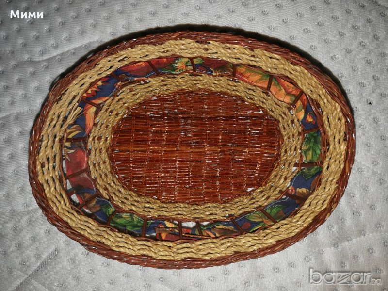 плетено панерче с панделка, снимка 1