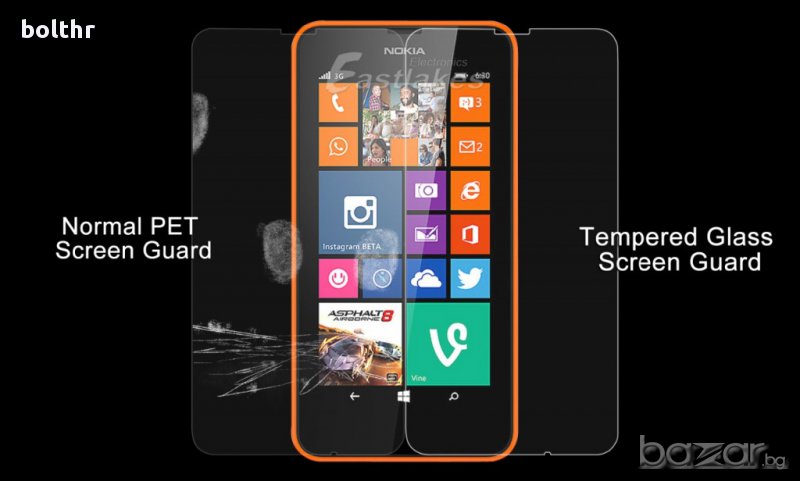 TEMPERED GLASS PROTECTOR LUMIA 635, снимка 1
