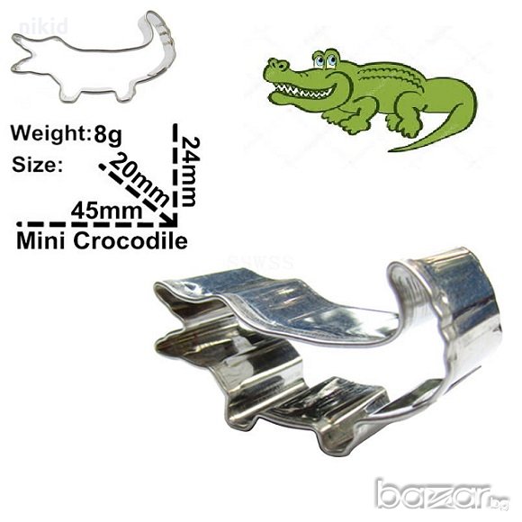 Малък крокодил Алигатор lacoste метален резец форма за украса декорация торта мъфин сладка бисквитка, снимка 1