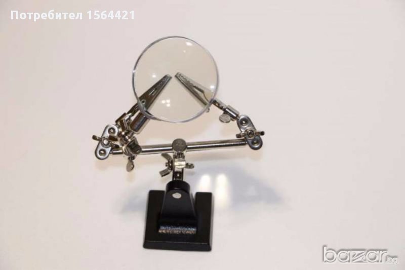 професионална стъклена лупа "Помощна ръка", 3х, 60 мм, немска, внос от Германия, снимка 1