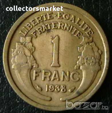 1 франк 1938, Франция, снимка 1