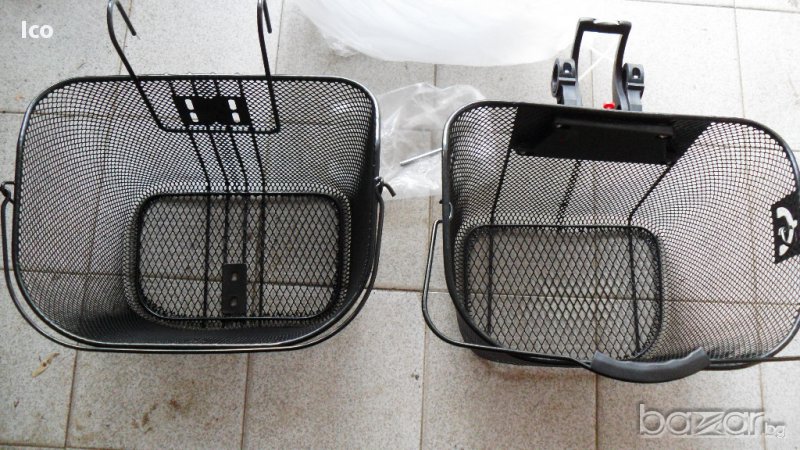 Кошница за велосипед черна с куки, снимка 1